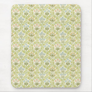 Green floral pattern girly women mouse pad