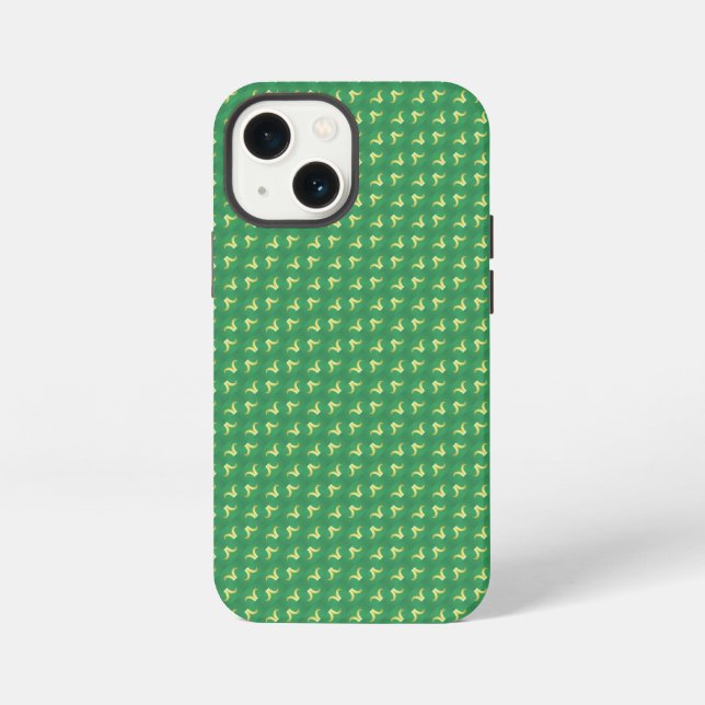 Green floral pattern iPhone case (Back)