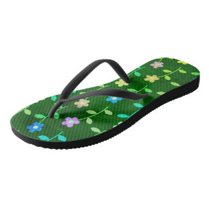 Green Floral Pattern Jandals