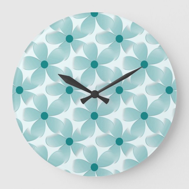Green floral pattern. large clock (Front)