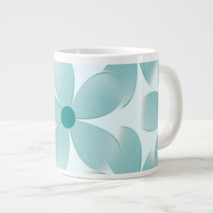Green floral pattern. large coffee mug