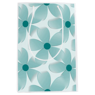 Green floral pattern. medium gift bag