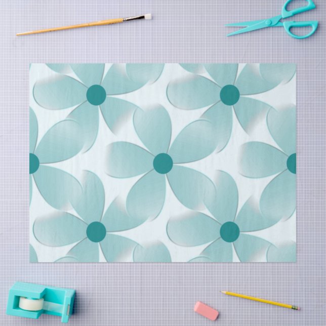 Green floral pattern. tissue paper (Craft)
