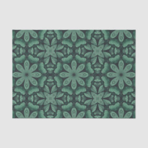 Green floral pattern tissue paper