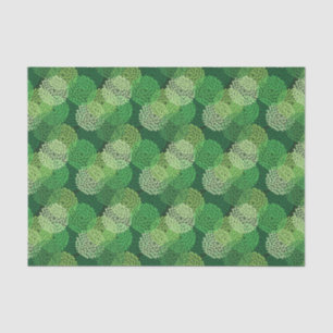 Green floral pattern tissue paper