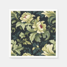 Green Floral Peony Modern