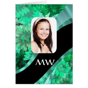 Green floral personalised photo