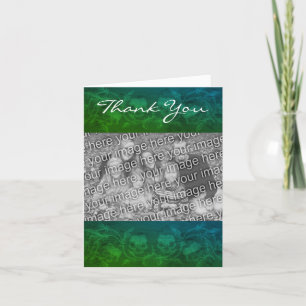 Green Floral Personalised Thank You Photo Card