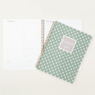 Green floral planner