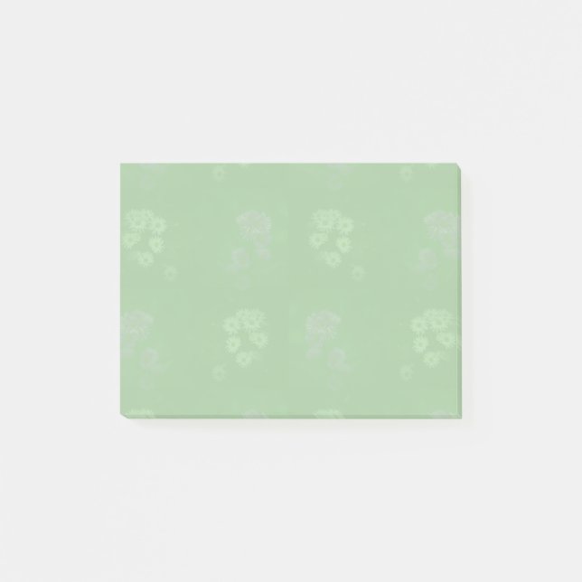 Green floral post-it notes (Front)