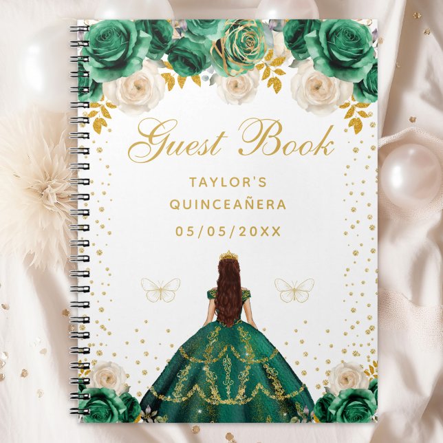 Green Floral Princess Quinceañera Notebook (Creator Uploaded)
