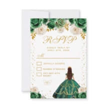 Green Floral Princess Quinceañera