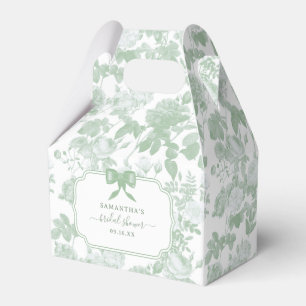 Green Floral Roses Chinoiserie Bridal Shower Favour Box