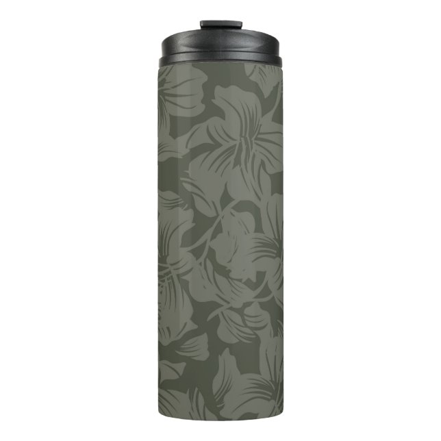 Green Floral seamless pattern backgroundabstract,  Thermal Tumbler (Front)