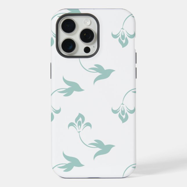 Green Floral Seamless Pattern iPhone Case (Back)