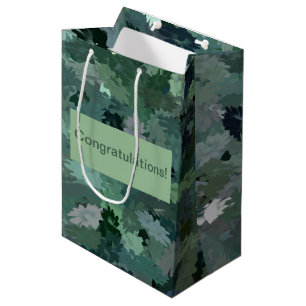 Green Floral Tapestry Medium Gift Bag