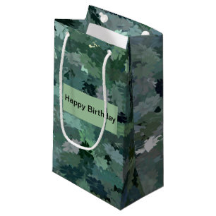 Green Floral Tapestry Small Gift Bag
