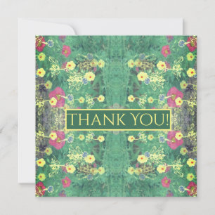 Green Floral "Thankyou" Card