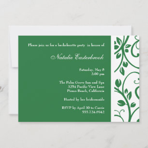 Green Floral Vine Bachelorette Party Invitation