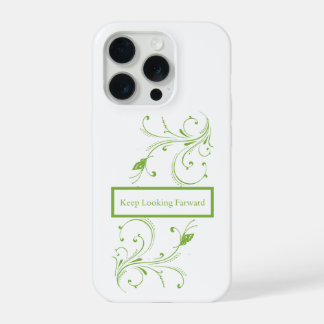 Green Floral Vines Keep Looking Forward Quote iPhone 15 Pro Case