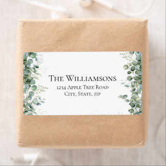 Green Floral Vintage Wedding Address Return Labels