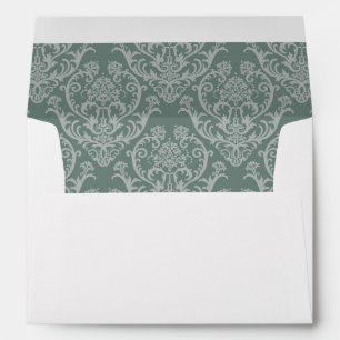 Green floral wallpaper envelopes
