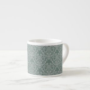 Green floral wallpaper espresso cup