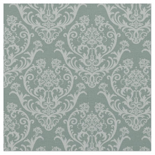 Green floral wallpaper fabric