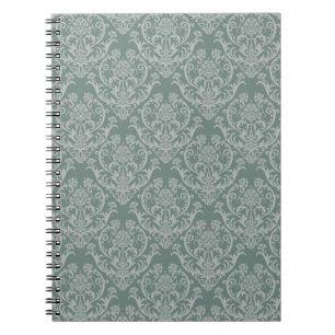 Green floral wallpaper notebook