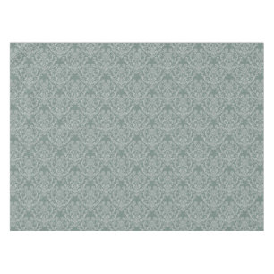 Green floral wallpaper tablecloth