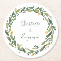 Green Floral Watercolor Greenery Custom Wedding 