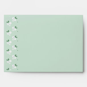 Green Floral Watercolor Modern Simple Envelope