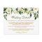 Green Floral Wedding Details Insert Card