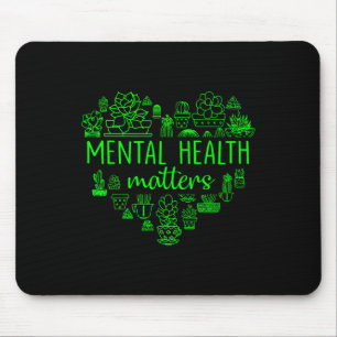 Green Floral Wildflower Mental Health Awareness S Mouse Pad
