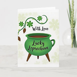 Green Floral With Love Card