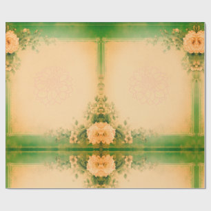 Green Floral Wrapping Paper