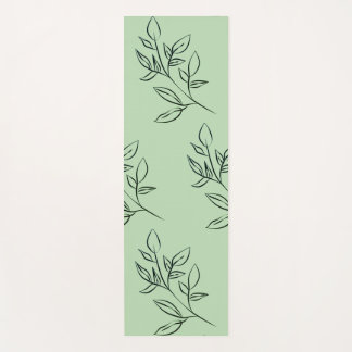 Green Floral Yoga Mat