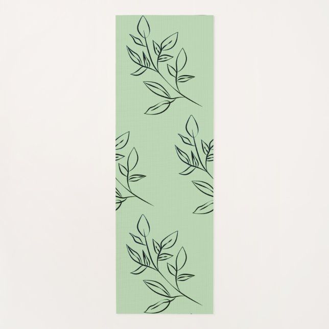 Green Floral Yoga Mat (Front)