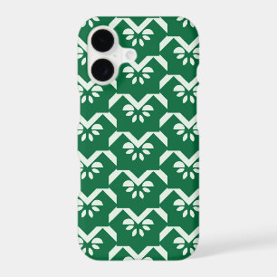 Green floral zigzag