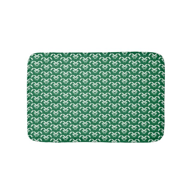 Green floral zigzag bath mat (Front)