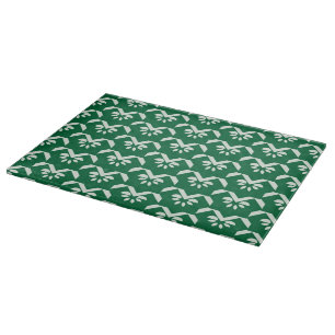 Green floral zigzag cutting board