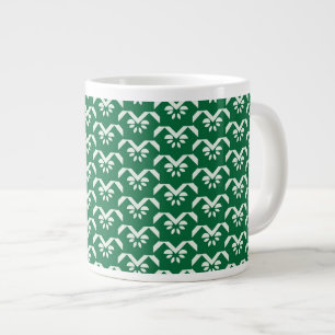 Green floral zigzag large coffee mug