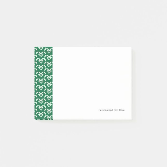 Green floral zigzag post-it notes (Front)