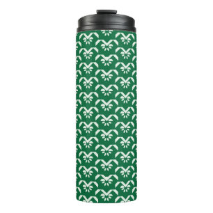 Green floral zigzag thermal tumbler