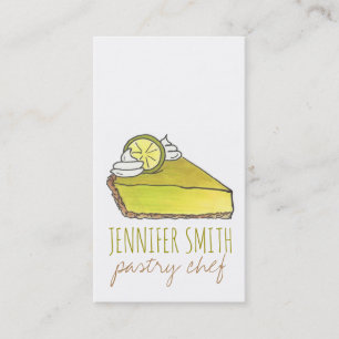Green Florida Key Lime Pie Slice Pastry Chef Food Business Card