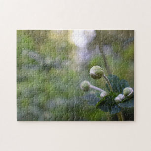 Green Flower Bud Garden Nature Photography Floral Jigsaw Puzzle
