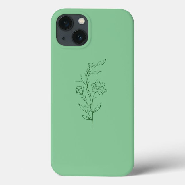 Green Flower Case for iPhone 13 (Back)