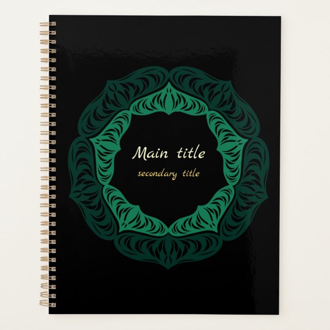 Green Flower Mandala Planner (Front)
