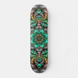 green flower mandala skateboard