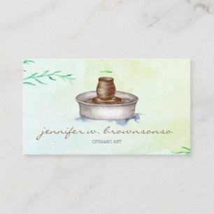 Green Flower Pottery Ceramic Artist Tool sculpture Business Card